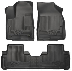 Toyota Highlander Floor Liners - Front + Rear - Husky Liners - WeatherBeater - Black - `14-`27